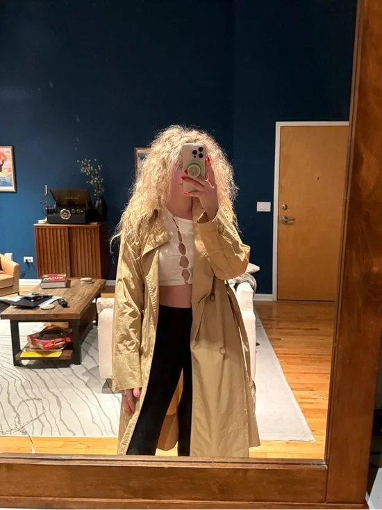 Vince Beige Trench Coat with Waist Tie - Picture 5 of 7